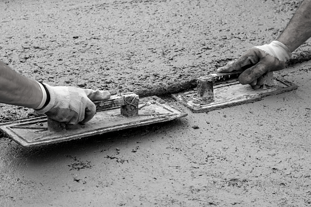 Hands Smoothing Concrete